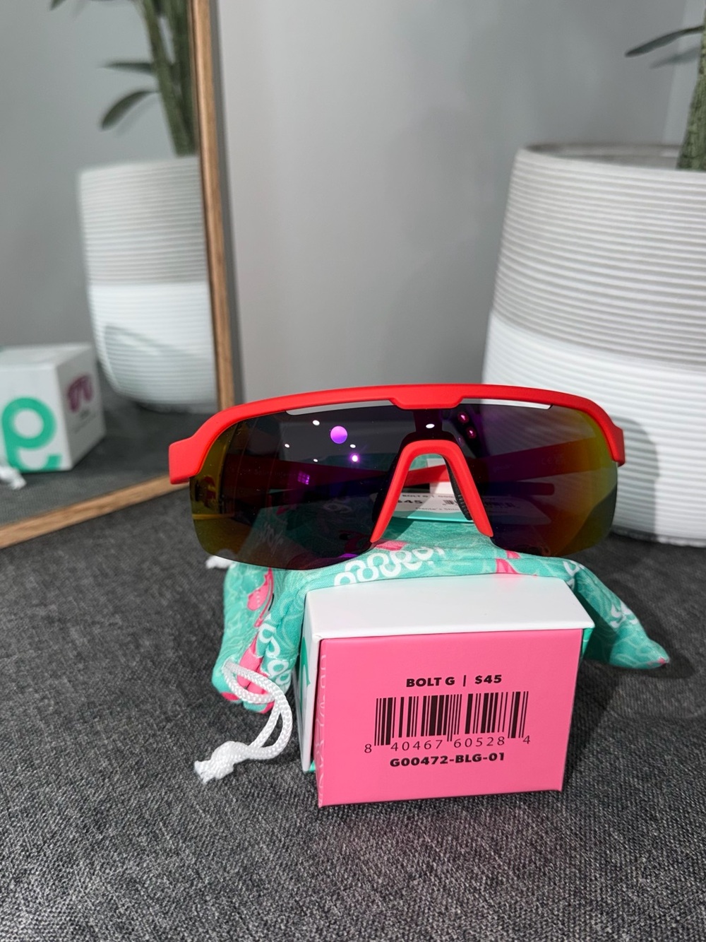 GOODR Bolt G Red Shield Sunglasses with Mirrored Lens